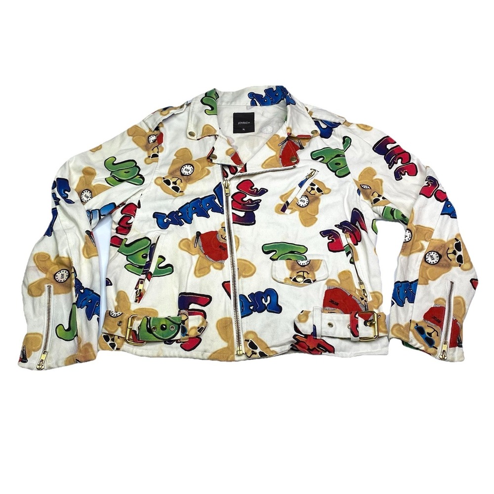 JOYRICH Los Angeles Bear Graphic Bomber Cotton Jacket Sz XL